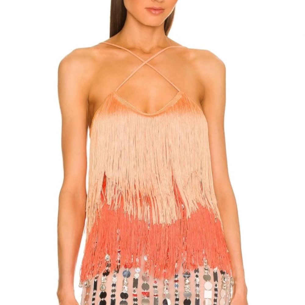 Dundas x Revolve Bonham Fringe Top in Orange Ombre / XS / Sold Out / Worn Once